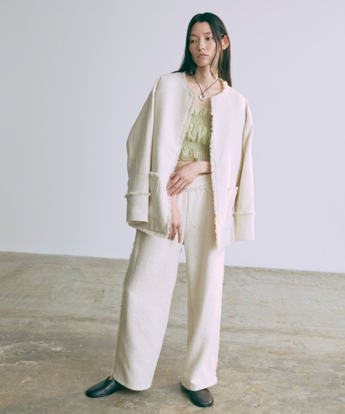 EN NEUME(エンノイム)の「【Set Up】Tweed Easy Pants(その他パンツ・レディース・ブルー/グレイッシュベージュ/アイボリー・FREE)」の9枚目の写真