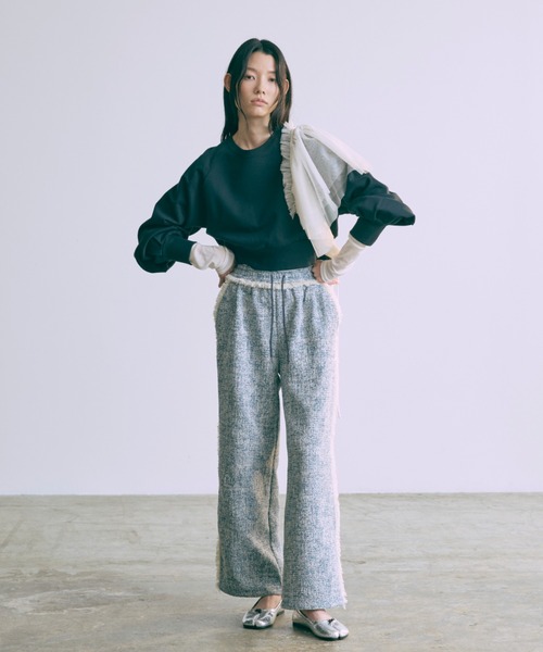 EN NEUME(エンノイム)の「【Set Up】Tweed Easy Pants(その他パンツ・レディース・ブルー/グレイッシュベージュ/アイボリー・FREE)」の15枚目の写真