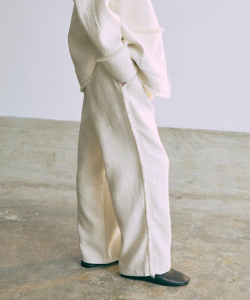 EN NEUME(エンノイム)の「【Set Up】Tweed Easy Pants(その他パンツ・レディース・ブルー/グレイッシュベージュ/アイボリー・FREE)」の4枚目の写真