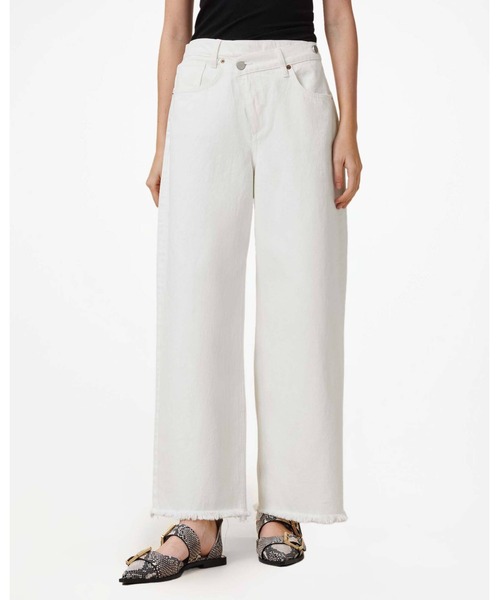 ALLSAINTS(オールセインツ)の「AKI CROSSOVER STRAIGHT LEG DENIM JEANS | AKI クロスオーバー ストレート レッグ デニム ジーンズ(デニムパンツ・レディース・ホワイト・25/27/26/24/28)」の2枚目の写真
