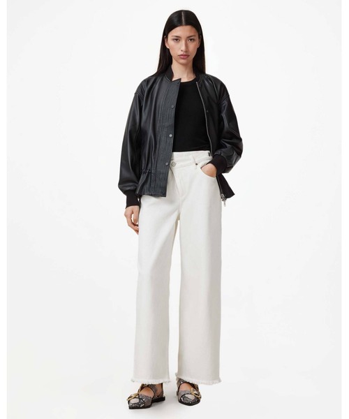 ALLSAINTS(オールセインツ)の「AKI CROSSOVER STRAIGHT LEG DENIM JEANS | AKI クロスオーバー ストレート レッグ デニム ジーンズ(デニムパンツ・レディース・ホワイト・25/27/26/24/28)」の4枚目の写真