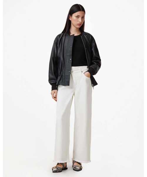 ALLSAINTS(オールセインツ)の「AKI CROSSOVER STRAIGHT LEG DENIM JEANS | AKI クロスオーバー ストレート レッグ デニム ジーンズ(デニムパンツ・レディース・ホワイト・25/27/26/24/28)」の6枚目の写真