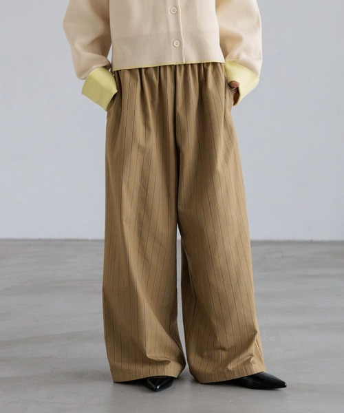 LOWRYS FARM（ローリーズファーム）の「ギャザーワイドイージーパンツ　288508（その他パンツ・レディース・ブラック/チャコールグレー/アイボリー/グリーン/ベージュ/ライトグリーン/ブルー/ベージュ系その他・FREE/LARGE/SMALL）」の5枚目の写真