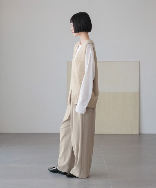 LOWRYS FARM（ローリーズファーム）の「ギャザーワイドイージーパンツ　288508（その他パンツ・レディース・ブラック/チャコールグレー/アイボリー/グリーン/ベージュ/ライトグリーン/ブルー/ベージュ系その他・FREE/LARGE/SMALL）」の21枚目の写真