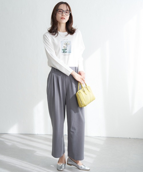 ikka(イッカ)の「フロントタックワイドパンツ(その他パンツ・レディース・ネイビー/ベージュ/グレー/ブラック・M/L/S)」の15枚目の写真