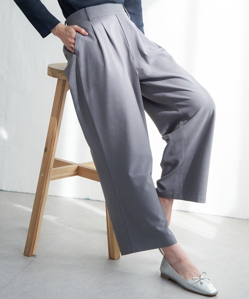 ikka(イッカ)の「フロントタックワイドパンツ(その他パンツ・レディース・ネイビー/ベージュ/グレー/ブラック・M/L/S)」の20枚目の写真