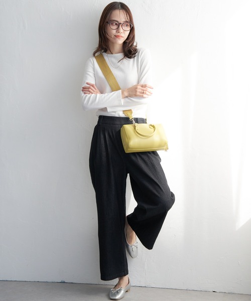 ikka(イッカ)の「フロントタックワイドパンツ(その他パンツ・レディース・ネイビー/ベージュ/グレー/ブラック・M/L/S)」の22枚目の写真