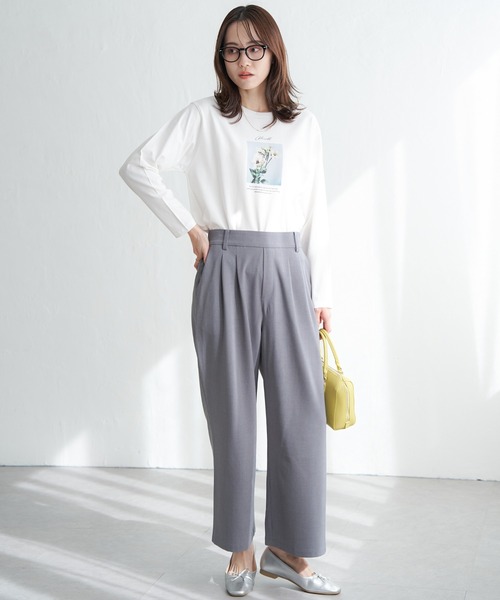 ikka(イッカ)の「フロントタックワイドパンツ(その他パンツ・レディース・ネイビー/ベージュ/グレー/ブラック・M/L/S)」の14枚目の写真