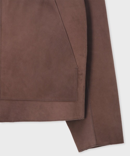 Paul Smith（ポールスミス）の「ヌバックレザー ジップアップブルゾン / 153168 383ZLB（ライダースジャケット・メンズ・チョコ/ベージュ・MEDIUM/LARGE）」の3枚目の写真