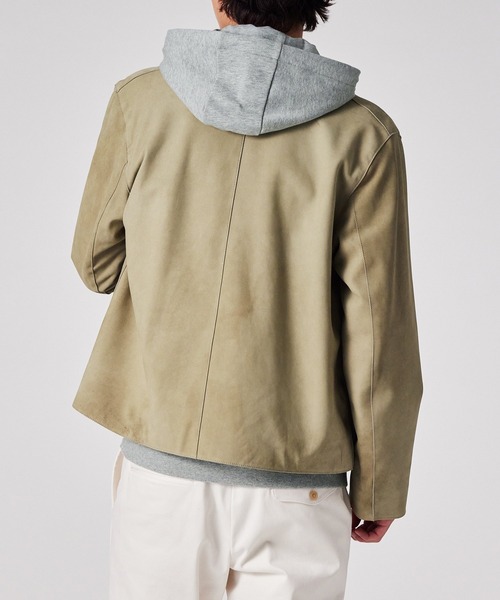 Paul Smith（ポールスミス）の「ヌバックレザー ジップアップブルゾン / 153168 383ZLB（ライダースジャケット・メンズ・チョコ/ベージュ・MEDIUM/LARGE）」の11枚目の写真