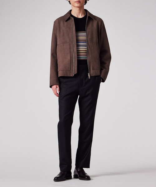 Paul Smith（ポールスミス）の「ヌバックレザー ジップアップブルゾン / 153168 383ZLB（ライダースジャケット・メンズ・チョコ/ベージュ・MEDIUM/LARGE）」の12枚目の写真