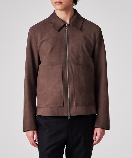 Paul Smith（ポールスミス）の「ヌバックレザー ジップアップブルゾン / 153168 383ZLB（ライダースジャケット・メンズ・チョコ/ベージュ・MEDIUM/LARGE）」の13枚目の写真