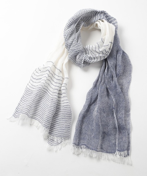 MEN'S BIGI（メンズビギ）の「バイカラーリネンストール（ストール/ショール・メンズ・ブルー/ピンク・FREE）」の2枚目の写真