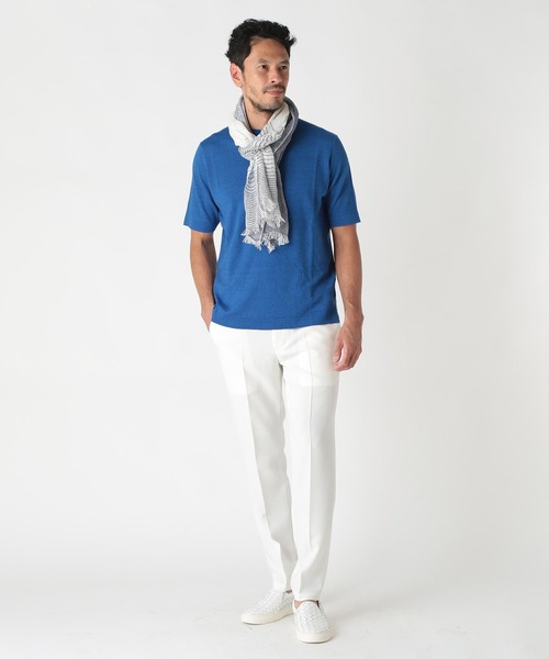 MEN'S BIGI（メンズビギ）の「バイカラーリネンストール（ストール/ショール・メンズ・ブルー/ピンク・FREE）」の6枚目の写真