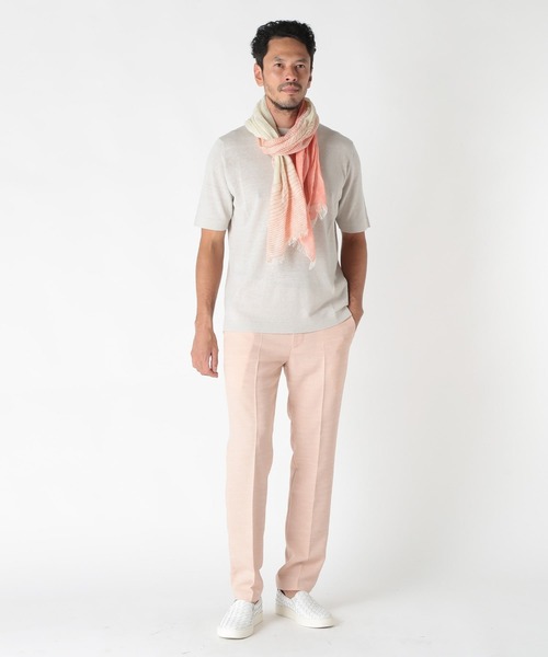 MEN'S BIGI（メンズビギ）の「バイカラーリネンストール（ストール/ショール・メンズ・ブルー/ピンク・FREE）」の5枚目の写真