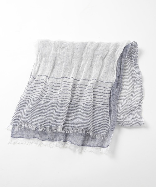 MEN'S BIGI（メンズビギ）の「バイカラーリネンストール（ストール/ショール・メンズ・ブルー/ピンク・FREE）」の7枚目の写真