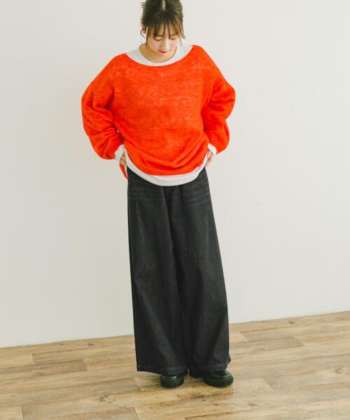 ITEMS URBANRESEARCH（アイテムズ アーバンリサーチ）の「ワイドデニム（デニムパンツ・レディース・ブルー系その他/インディゴブルー/ブラック系その他/ブラック・MEDIUM/SMALL）」の12枚目の写真