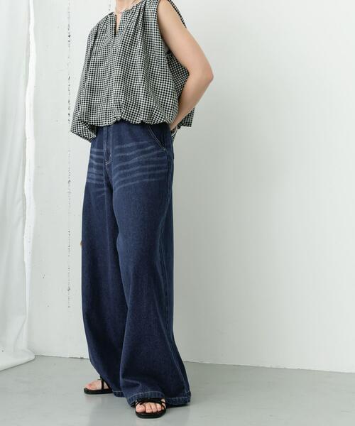 ITEMS URBANRESEARCH（アイテムズ アーバンリサーチ）の「ワイドデニム（デニムパンツ・レディース・ブルー系その他/インディゴブルー/ブラック系その他/ブラック・MEDIUM/SMALL）」の5枚目の写真