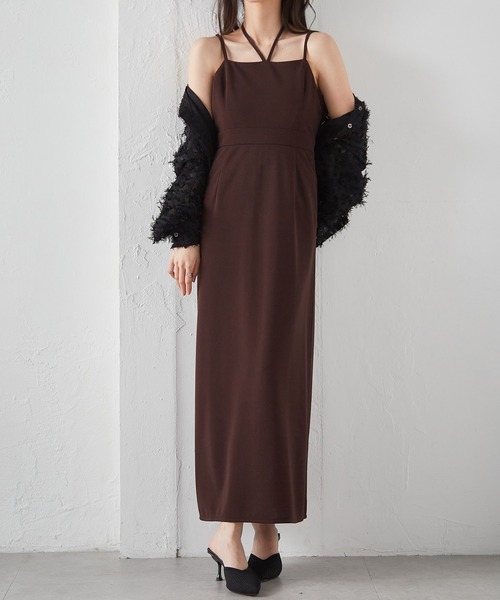 RANAN（ラナン）の「【選べる】デザインキャミワンピース(フレア／Iライン)（ワンピース・レディース・ブラウン系2/ブラウン系1/グレー系2/ホワイト系2/ホワイト系1/ブラック系2/ブラック系1/グレー系1・LL/L/M/S）」の8枚目の写真