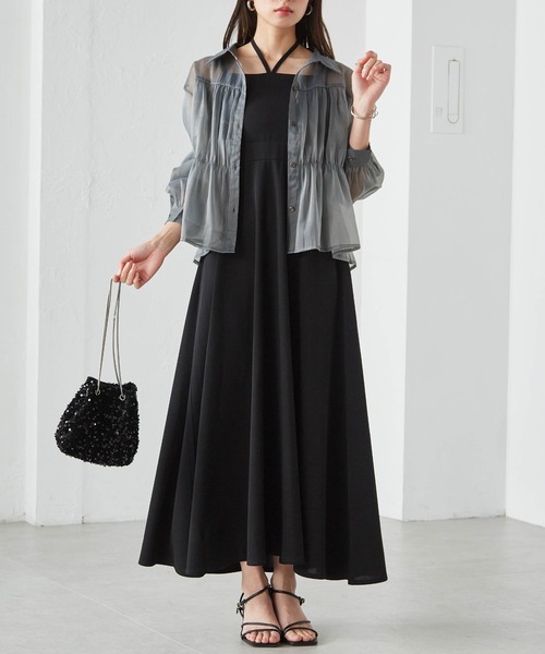 RANAN（ラナン）の「【選べる】デザインキャミワンピース(フレア／Iライン)（ワンピース・レディース・ブラウン系2/ブラウン系1/グレー系2/ホワイト系2/ホワイト系1/ブラック系2/ブラック系1/グレー系1・LL/L/M/S）」の10枚目の写真