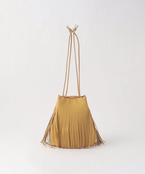 green label relaxing(グリーンレーベルリラクシング)の「フリンジ ドロスト 巾着バッグ(ショルダーバッグ・レディース・シルバー/イエロー/ブラック・FREE)」の3枚目の写真