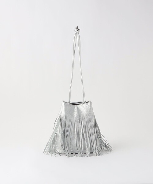 green label relaxing(グリーンレーベルリラクシング)の「フリンジ ドロスト 巾着バッグ(ショルダーバッグ・レディース・シルバー/イエロー/ブラック・FREE)」の10枚目の写真