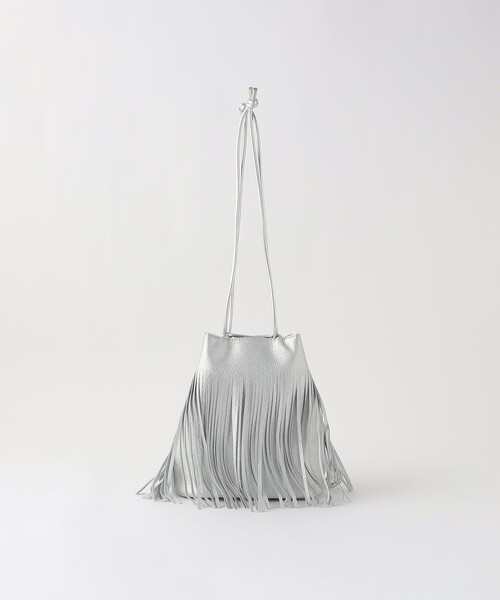 green label relaxing(グリーンレーベルリラクシング)の「フリンジ ドロスト 巾着バッグ(ショルダーバッグ・レディース・シルバー/イエロー/ブラック・FREE)」の12枚目の写真