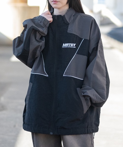 JOHN'S CLOSET（ジョンズクローゼット）の「【13】ボディ切替 ナイロンフルジップブルゾン（ナイロンジャケット・メンズ・ワイン/オフホワイト/ブラック・LARGE/MEDIUM）」の3枚目の写真