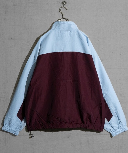 JOHN'S CLOSET（ジョンズクローゼット）の「【13】ボディ切替 ナイロンフルジップブルゾン（ナイロンジャケット・メンズ・ワイン/オフホワイト/ブラック・LARGE/MEDIUM）」の6枚目の写真