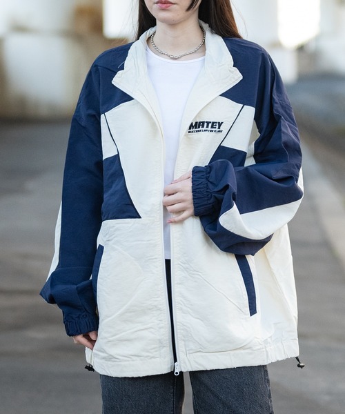 JOHN'S CLOSET（ジョンズクローゼット）の「【13】ボディ切替 ナイロンフルジップブルゾン（ナイロンジャケット・メンズ・ワイン/オフホワイト/ブラック・LARGE/MEDIUM）」の7枚目の写真