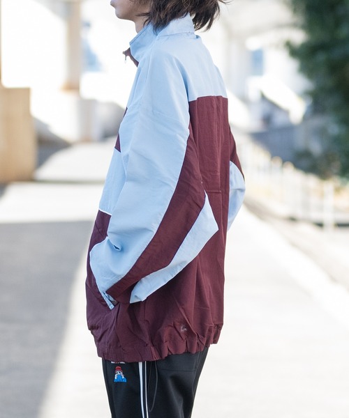 JOHN'S CLOSET（ジョンズクローゼット）の「【13】ボディ切替 ナイロンフルジップブルゾン（ナイロンジャケット・メンズ・ワイン/オフホワイト/ブラック・LARGE/MEDIUM）」の22枚目の写真