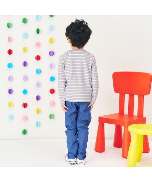 apres les cours（アプレレクール）の「【ジュニア対応】アソートモチーフ長袖Tシャツ/7days Style（Tシャツ/カットソー・キッズ・ピンク/その他2/ネイビー/アイボリー/サックスブルー・80/90/100/110/120/140/130）」の7枚目の写真