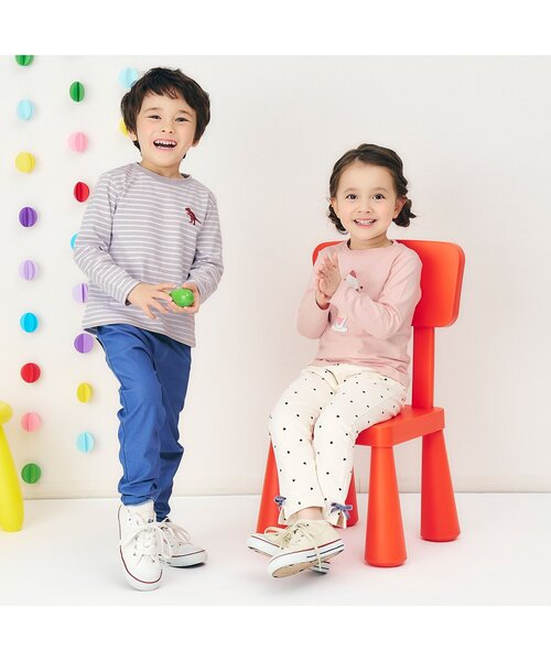 apres les cours（アプレレクール）の「【ジュニア対応】アソートモチーフ長袖Tシャツ/7days Style（Tシャツ/カットソー・キッズ・ピンク/その他2/ネイビー/アイボリー/サックスブルー・80/90/100/110/120/140/130）」の12枚目の写真