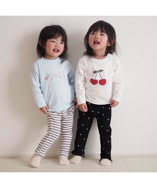 apres les cours（アプレレクール）の「【ジュニア対応】アソートモチーフ長袖Tシャツ/7days Style（Tシャツ/カットソー・キッズ・ピンク/その他2/ネイビー/アイボリー/サックスブルー・80/90/100/110/120/140/130）」の14枚目の写真