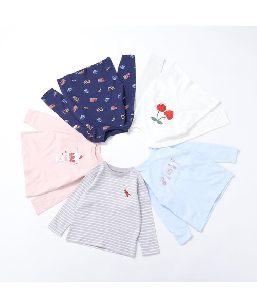 apres les cours（アプレレクール）の「【ジュニア対応】アソートモチーフ長袖Tシャツ/7days Style（Tシャツ/カットソー・キッズ・ピンク/その他2/ネイビー/アイボリー/サックスブルー・80/90/100/110/120/140/130）」の15枚目の写真