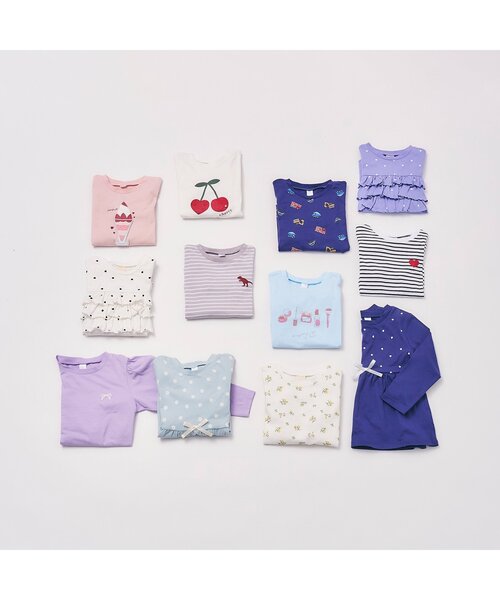 apres les cours（アプレレクール）の「【ジュニア対応】アソートモチーフ長袖Tシャツ/7days Style（Tシャツ/カットソー・キッズ・ピンク/その他2/ネイビー/アイボリー/サックスブルー・80/90/100/110/120/140/130）」の20枚目の写真