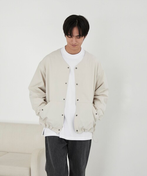 coen（コーエン）の「【C.Mt】NOCOLLAR JACKET（ノーカラージャケット・メンズ・オフホワイト/ブラック/ダークグレー・S/M/L/XL）」の11枚目の写真