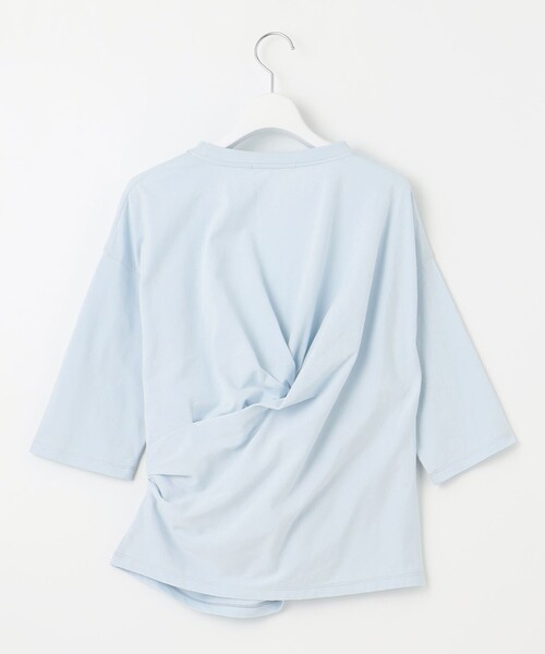 23区 L（ニジュウサンクオオキイサイズ）の「【SLOW/一部店舗限定】MVSコットン カシュクール 5分丈 Tシャツ（Tシャツ/カットソー・レディース・グレー系/ホワイト系/サックスブルー系・46/44/48）」の13枚目の写真
