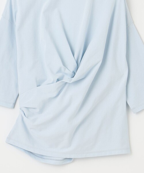 23区 L（ニジュウサンクオオキイサイズ）の「【SLOW/一部店舗限定】MVSコットン カシュクール 5分丈 Tシャツ（Tシャツ/カットソー・レディース・グレー系/ホワイト系/サックスブルー系・46/44/48）」の14枚目の写真