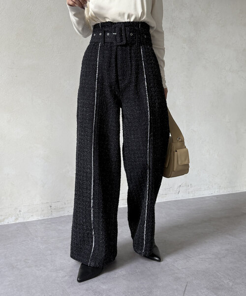 Thevon（ゼボン）の「ベルト付きジャガードデニム（その他パンツ・レディース・ネイビー/ブラック・S/M）」の3枚目の写真