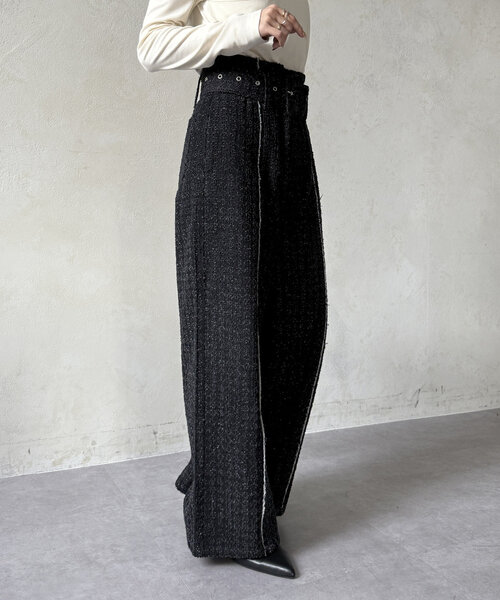 Thevon（ゼボン）の「ベルト付きジャガードデニム（その他パンツ・レディース・ネイビー/ブラック・S/M）」の6枚目の写真