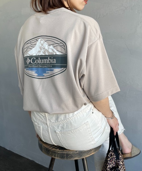 Columbia（コロンビア）の「【WEB限定】[Columbia/コロンビア] SUNRISE STRAIT OFZ バックプリントTシャツ（Tシャツ/カットソー・レディース・サックスブルー/ベージュ/ホワイト/ブラック・M/L/XL）」の3枚目の写真