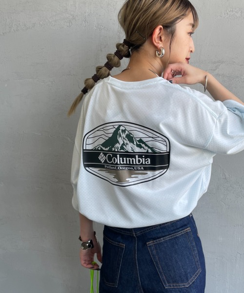   Jeans 半袖 ロゴ バックプリント トップス Tシャツ WEB限定】[Columbia/コロンビア] SUNRISE STRAIT OFZ バック
