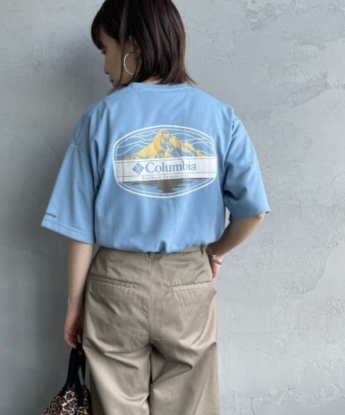 Columbia（コロンビア）の「【WEB限定】[Columbia/コロンビア] SUNRISE STRAIT OFZ バックプリントTシャツ（Tシャツ/カットソー・レディース・サックスブルー/ベージュ/ホワイト/ブラック・M/L/XL）」の4枚目の写真