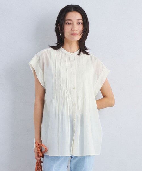 ブラウス シャツ 「size SHORTあり」ボイル ピンタック ブラウス レディース green label relaxing ブラウス シャツ 「size SHORTあり