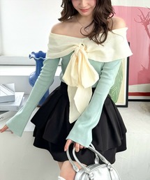 clear | オフショルニットリボントップス[スタイルアップ 大人フェミニン]≪SS新作≫(ニット/セーター)