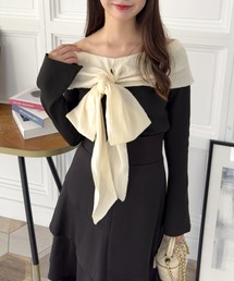 clear | オフショルニットリボントップス[スタイルアップ 大人フェミニン]≪SS新作≫(ニット/セーター)