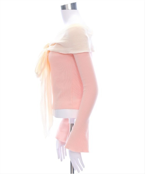 clear（クリア）の「オフショルニットリボントップス[スタイルアップ 大人フェミニン]≪再入荷≫（ニット/セーター・レディース・ブラック/グレー/ピンク/ミント・F）」の20枚目の写真