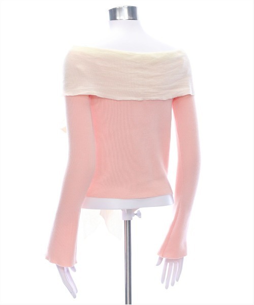 clear（クリア）の「オフショルニットリボントップス[スタイルアップ 大人フェミニン]≪再入荷≫（ニット/セーター・レディース・ブラック/グレー/ピンク/ミント・F）」の19枚目の写真