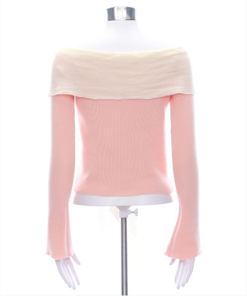 clear（クリア）の「オフショルニットリボントップス[スタイルアップ 大人フェミニン]≪再入荷≫（ニット/セーター・レディース・ブラック/グレー/ピンク/ミント・F）」の18枚目の写真